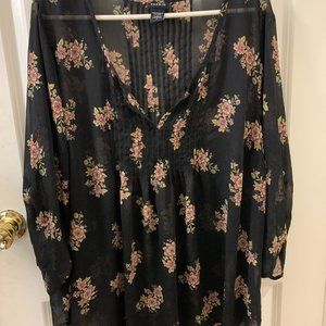 Torrid sheer black blouse size 3